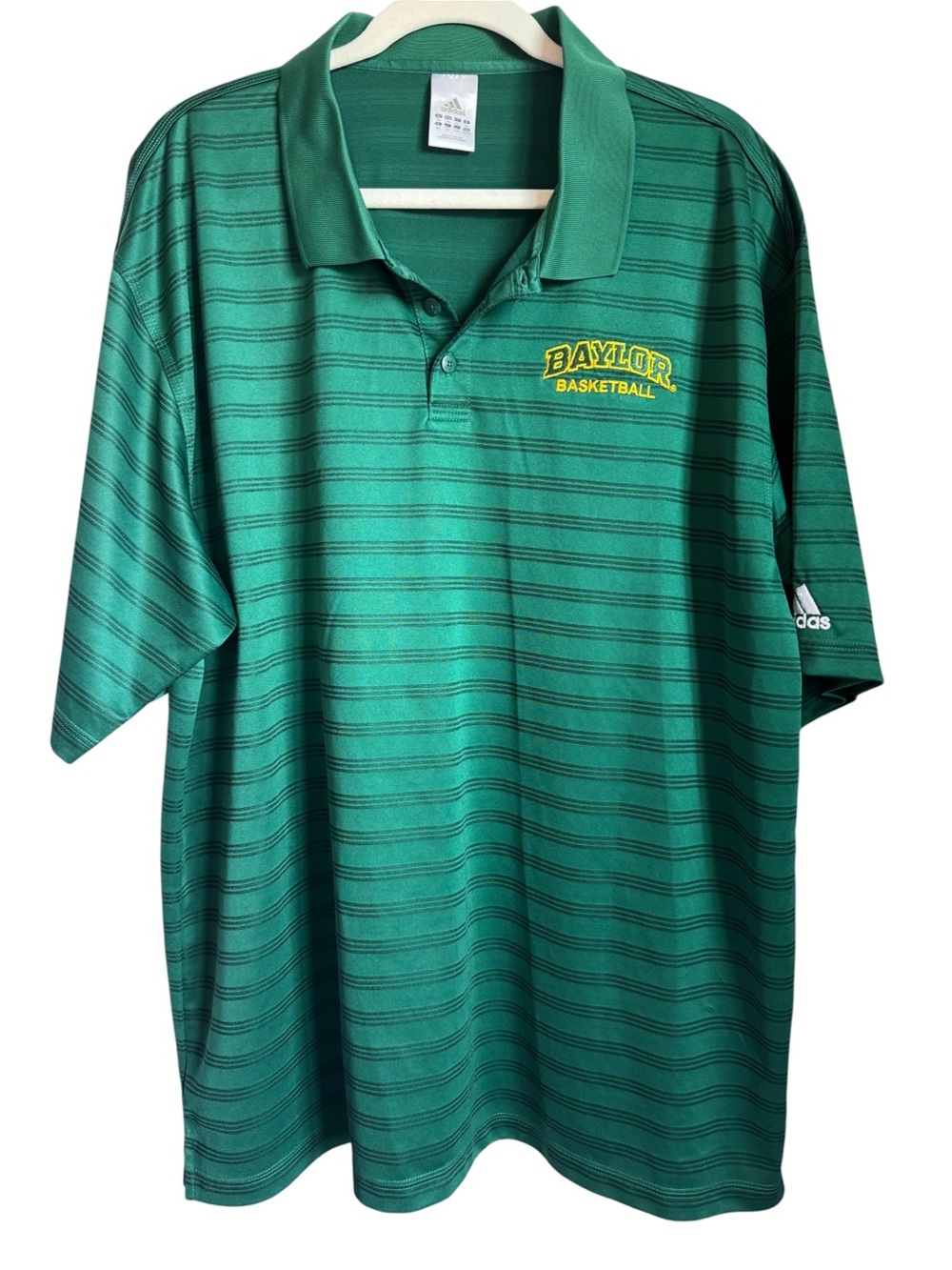 Adidas Baylor Basketball Green Polo Shirt